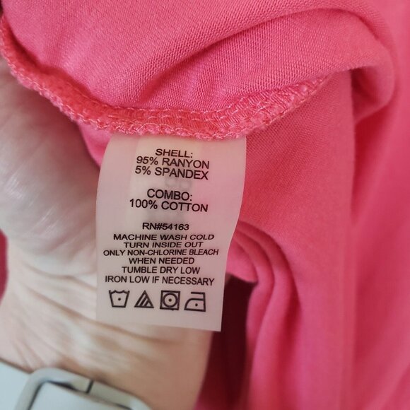 Calvin Klein Dress 8 Pink Crochet Midi Sheath  Boho Stretch - Picture 5 of 5